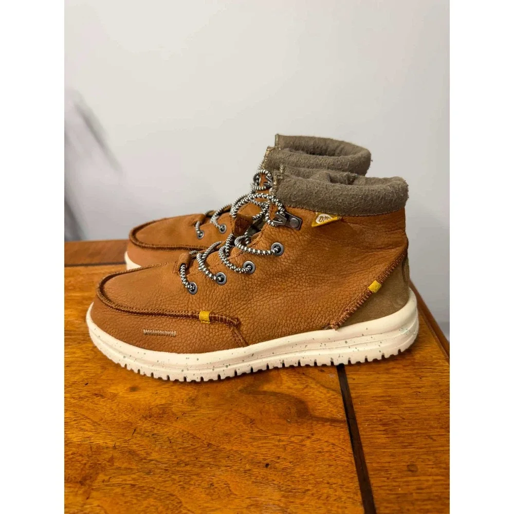 Hey Dude Bradley Boots Leather Men's 7 Brown Water Resistant Chukka 40189-21N